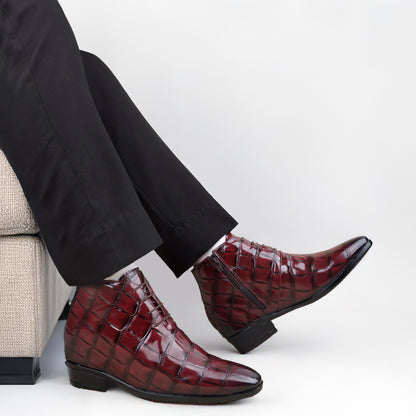 Men's 9 cm Height Boosting Shiny Formal Lace-Up Shoes