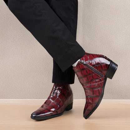 Men's 9 cm Height Boosting Shiny Formal Lace-Up Shoes