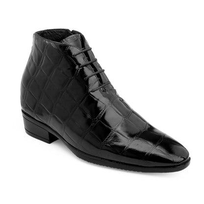 Men's 9 cm Height Boosting Shiny Formal Lace-Up Shoes