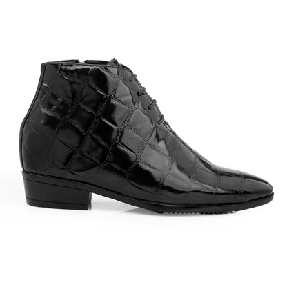 Men's 9 cm Height Boosting Shiny Formal Lace-Up Shoes