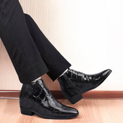 Men's 9 cm Height Boosting Shiny Formal Lace-Up Shoes