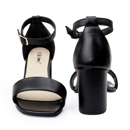 Bxxy Classic Black Block Heels with Versatile Elegance for Every