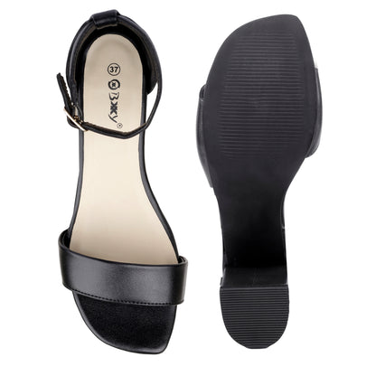 Bxxy Classic Black Block Heels with Versatile Elegance for Every