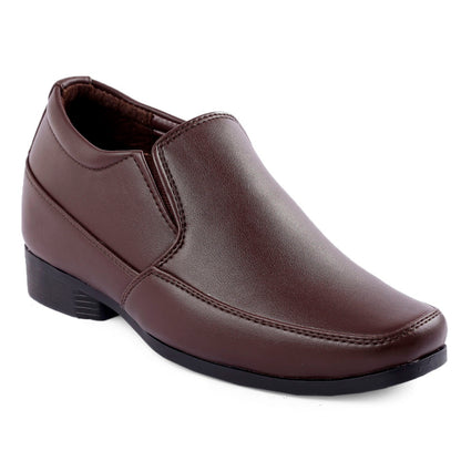 BXXY 3 Inch Hidden Height Increasing Dress Slip on Formal Faux Leather Shoes for Men