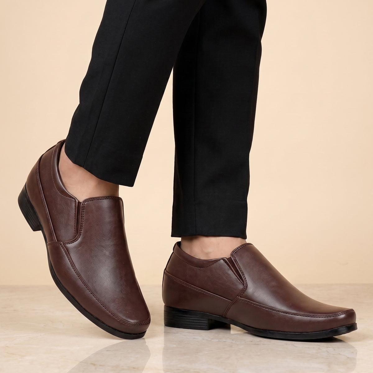 BXXY Mens 3 Inches Hidden Height Increasing Formal Wear Slipon Shoes