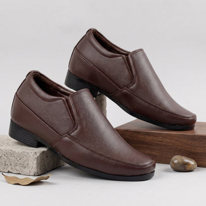 BXXY Mens 3 Inches Hidden Height Increasing Formal Wear Slipon Shoes