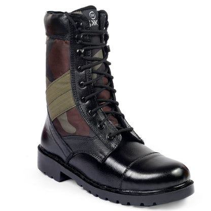 BXXY Men's Pure Leather High Ankle Army Boots