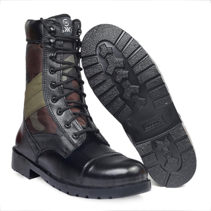 BXXY Men's Pure Leather High Ankle Army Boots