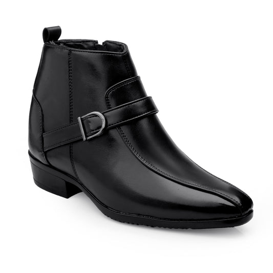 Men’s 3.5 Inches (9cm) Hidden Heel Formal Elevator Boots – Sleek Height Increasing Dress Boots for Confidence & Style