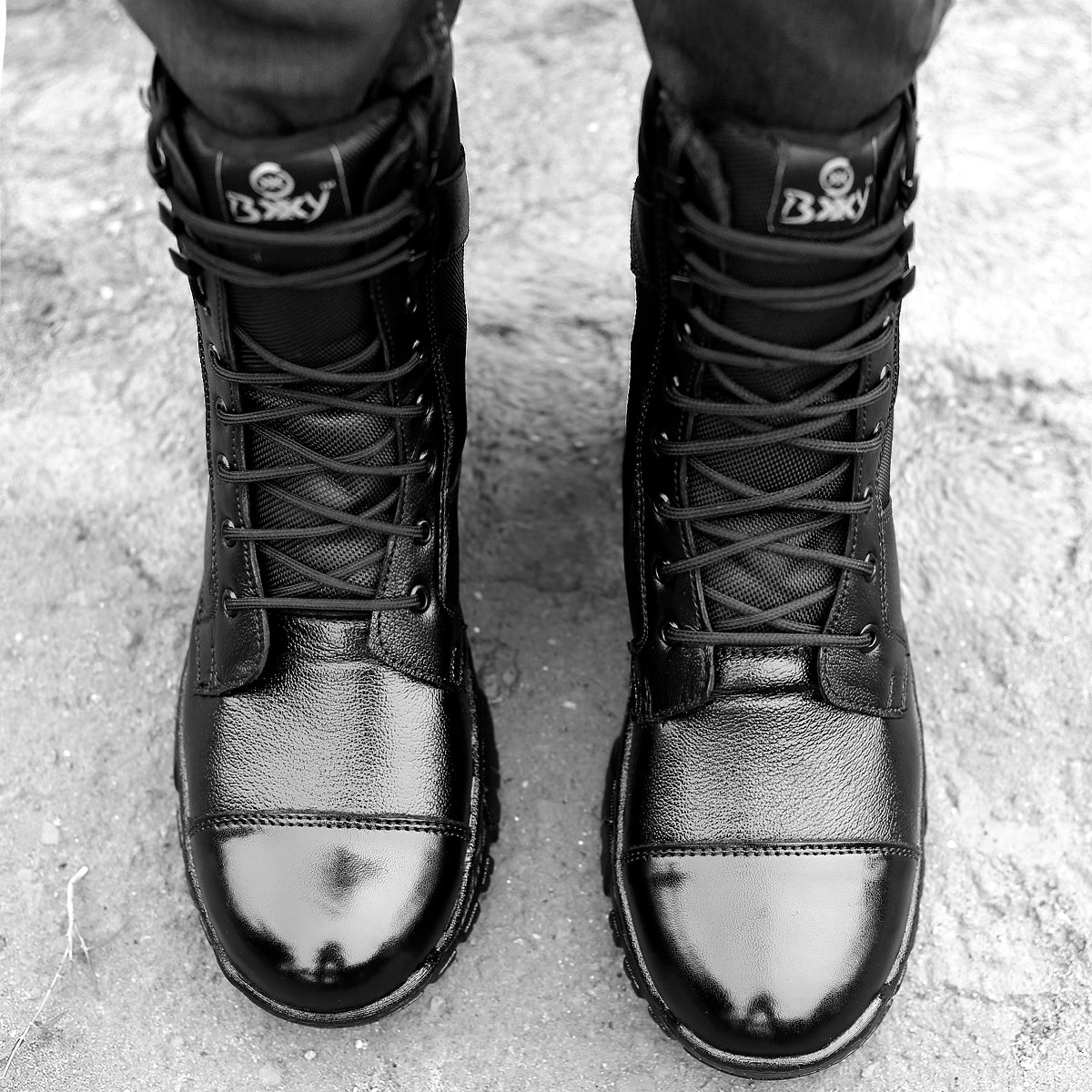 BXXY Men's Pure Leather Army Boots