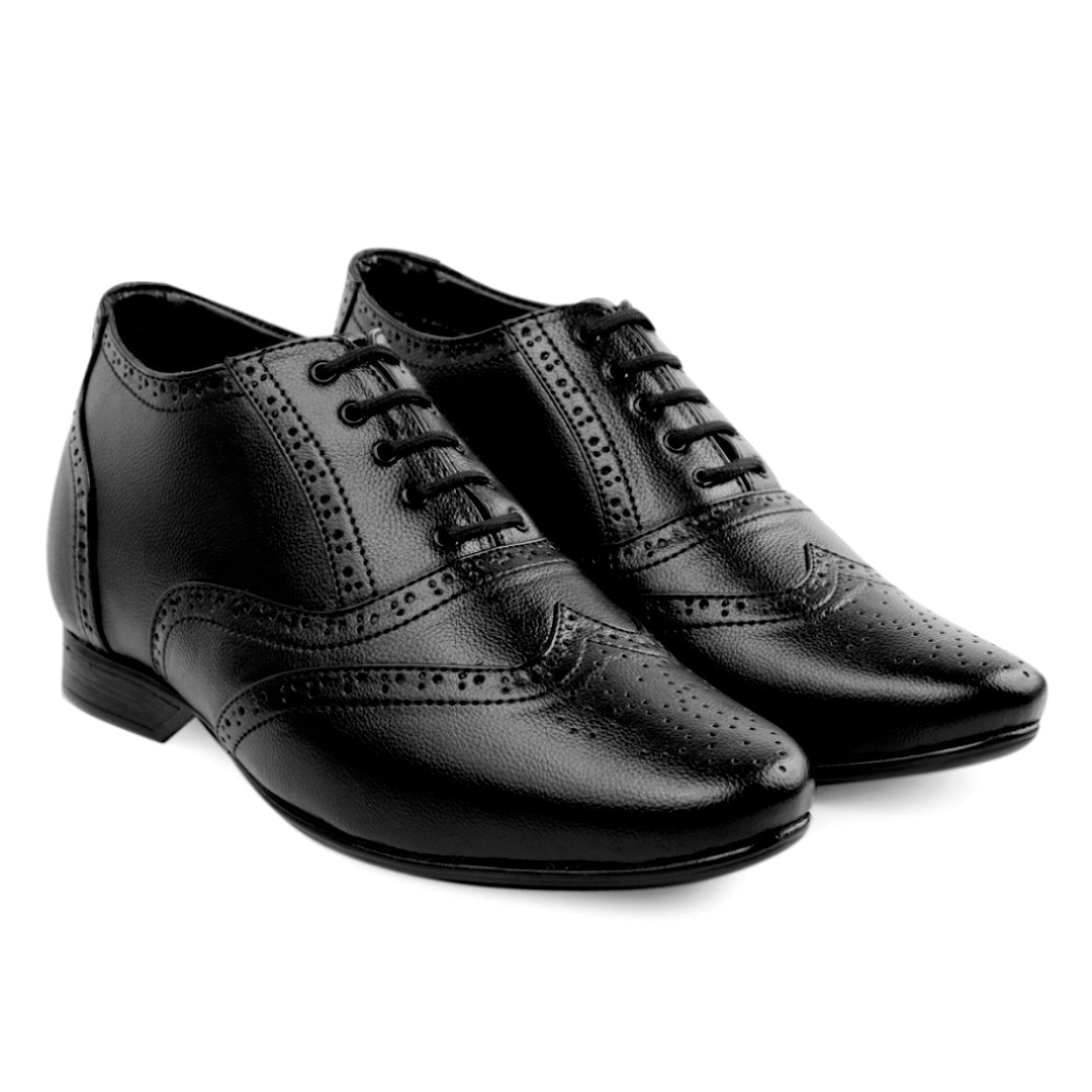 3 Inch Height Increasing Formal Faux Leather Brogue Oxford Shoes