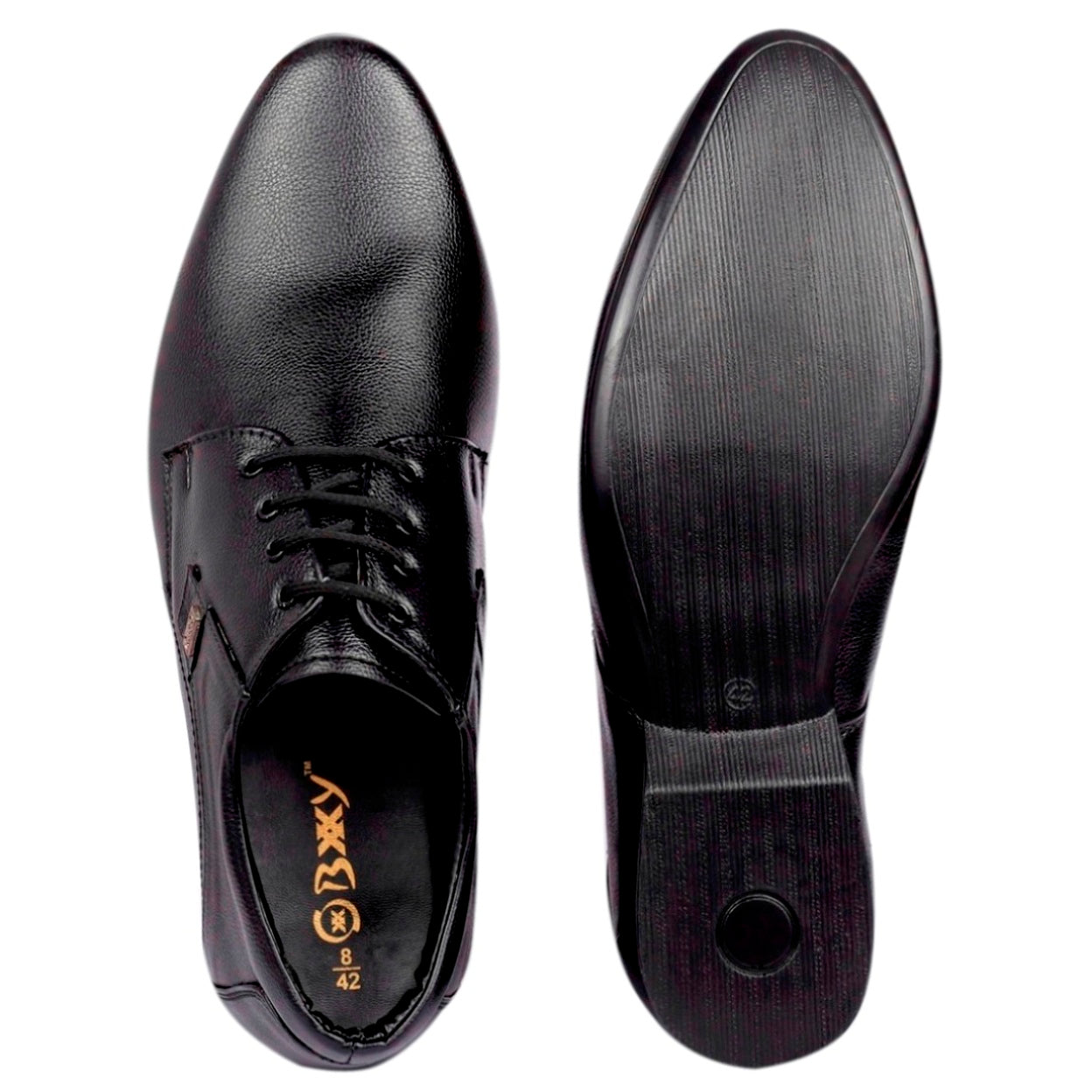 BXXY 3 Inch Elevator Formal Faux Leather Derby Shoes For Men