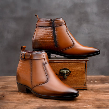 Executive Men’s Elevator Dress Boots – Hidden 9cm Height Boost