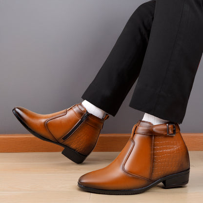 Executive Men’s Elevator Dress Boots – Hidden 9cm Height Boost