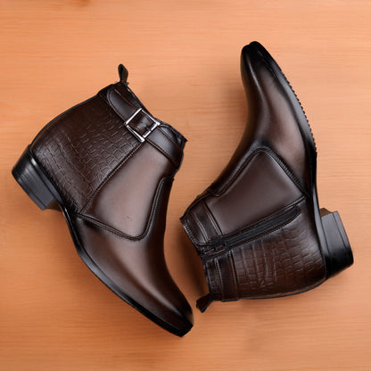 Executive Men’s Elevator Dress Boots – Hidden 9cm Height Boost