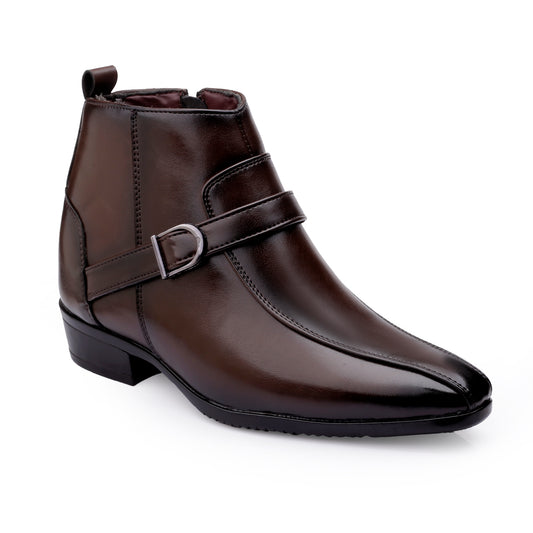 Men’s 3.5 Inches (9cm) Hidden Heel Formal Elevator Boots – Sleek Height Increasing Dress Boots for Confidence & Style