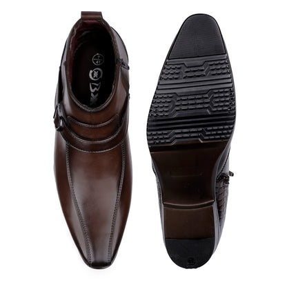 Formal Elevator Boots Brown - 3.5 Inches (9cm)