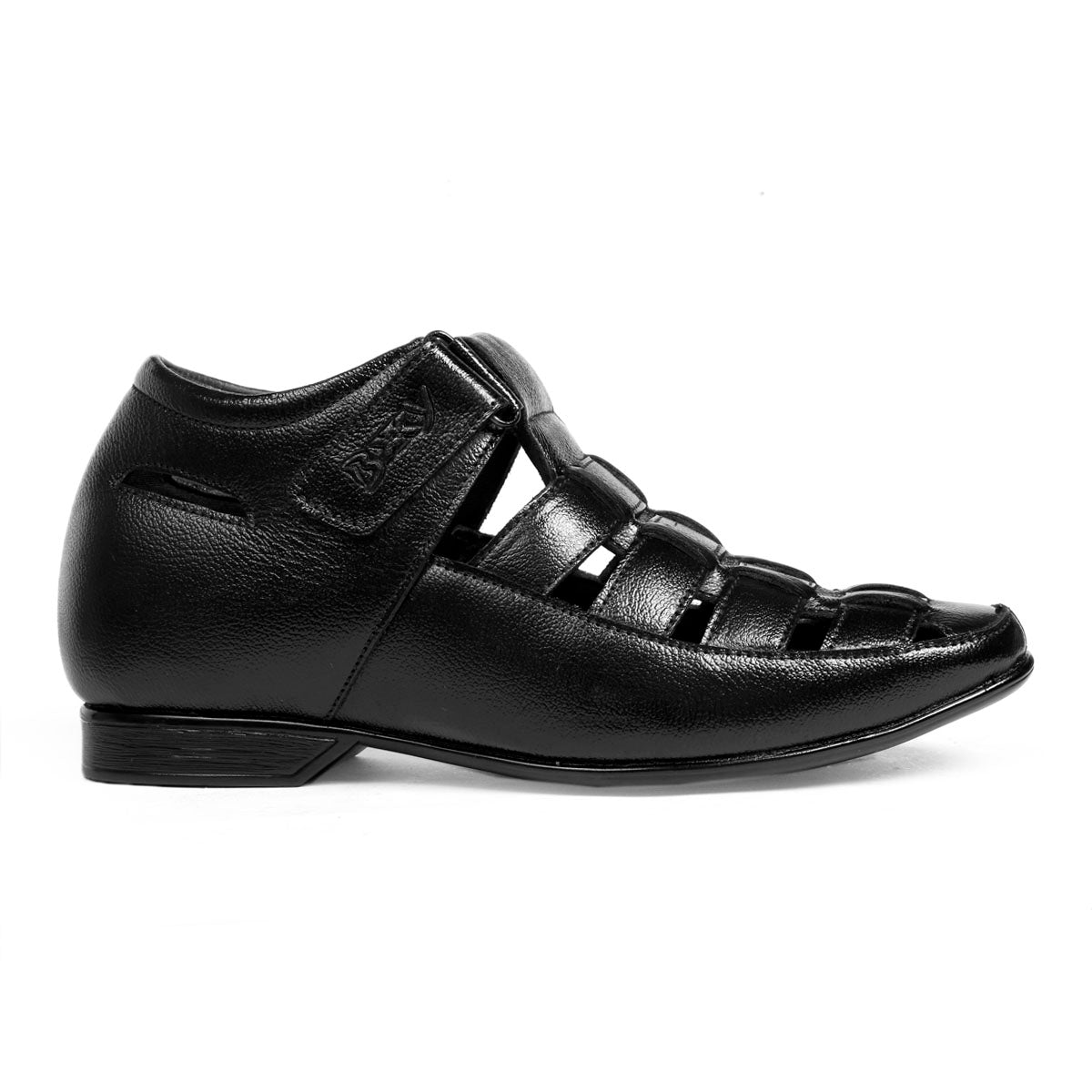 BXXY 3 Inch (7.6 cm) Height Increasing Casual Leather Roman Sandals for All Occasions (Instant 3 Inches Hidden Height Gainer)