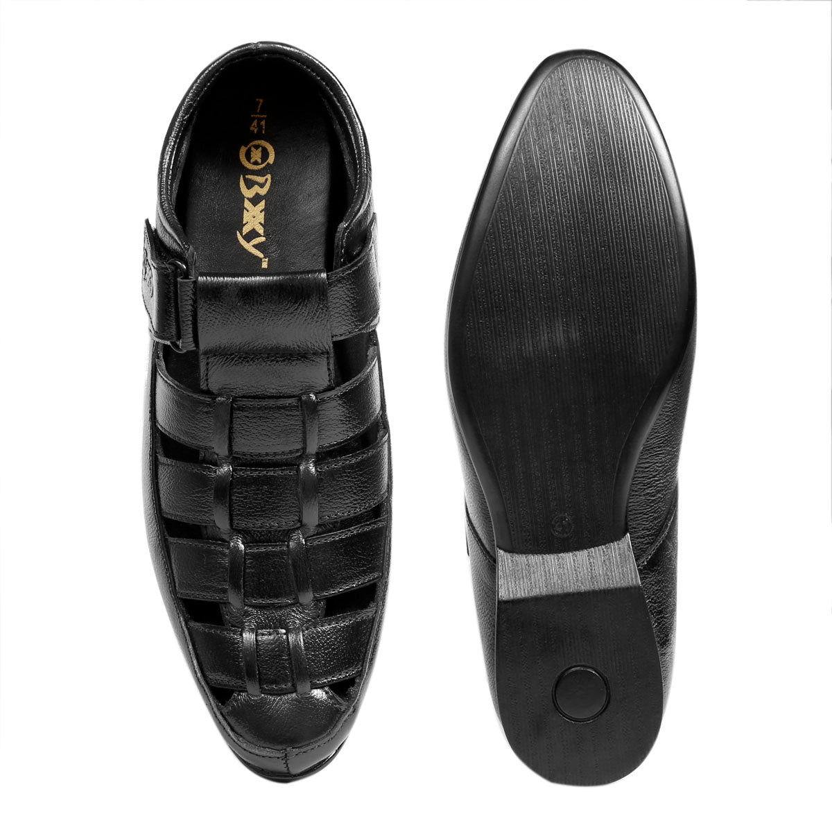 BXXY 3 Inch (7.6 cm) Height Increasing Casual Leather Roman Sandals for All Occasions (Instant 3 Inches Hidden Height Gainer)