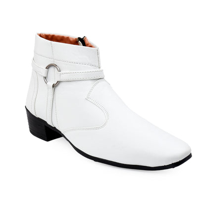 BXXY 2 Inch Height Increasing Office Wear Zipper and Buckle Boots