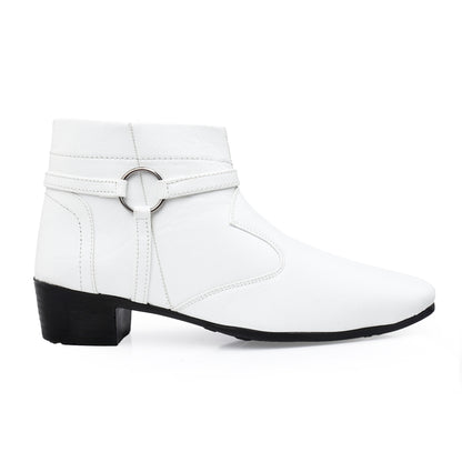 BXXY 2 Inch Height Increasing Office Wear Zipper and Buckle Boots
