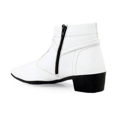BXXY 2 Inch Height Increasing Office Wear Zipper and Buckle Boots