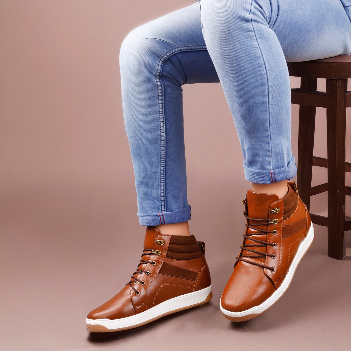 Men's 3.1 Inches Hidden Height Increasing Boots