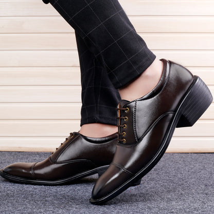 Bxxy Men's Height Increasing Stylish Casual and Formal Wear Lace-Up Shoe