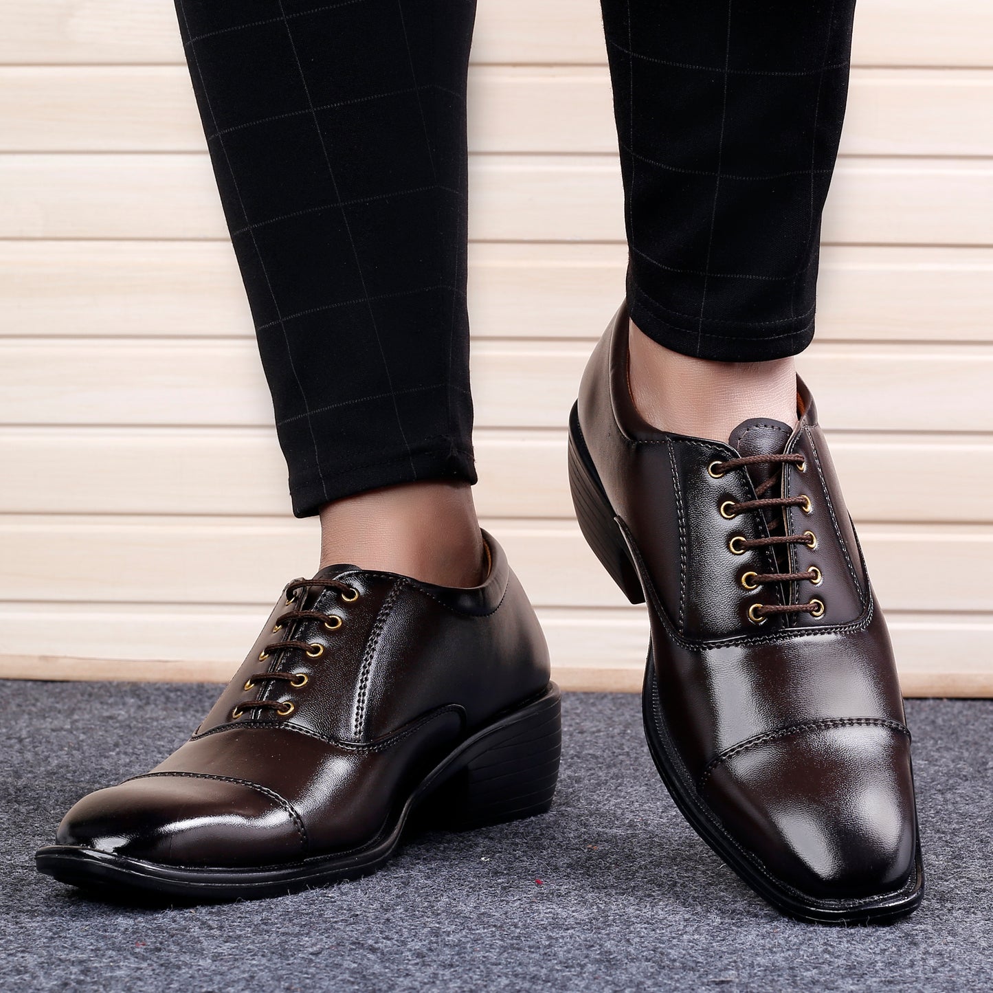 BXXY Men's Height Increasing Formal Office Wear Lace-Up Shoe