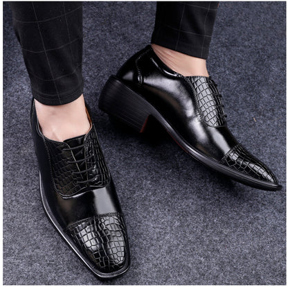 BXXY Men's Height Increasing Fashionable Formal and Casual Wear Lace-Up Shoe