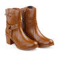Elegant Black Vegan Ankle Zipper Boots for Women