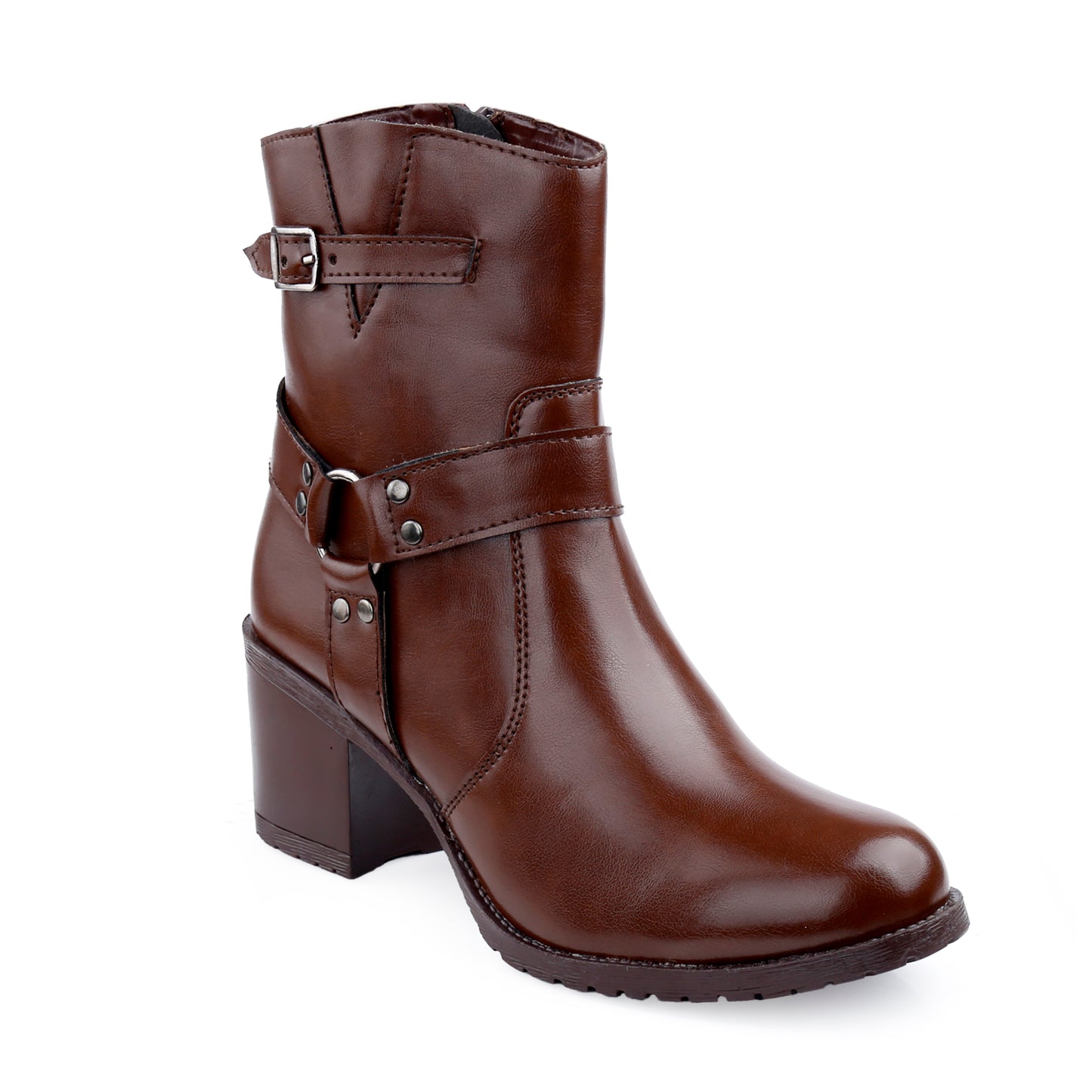 Elegant Black Vegan Ankle Zipper Boots for Women