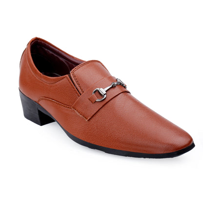 Men's 2 Inch Formal Height Increasing Slip-On Buckle Shoes