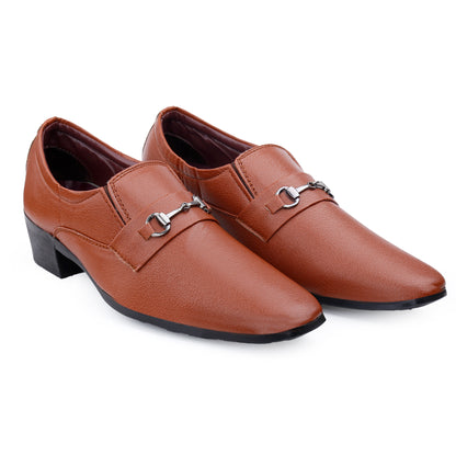 Men's 2 Inch Formal Height Increasing Slip-On Buckle Shoes