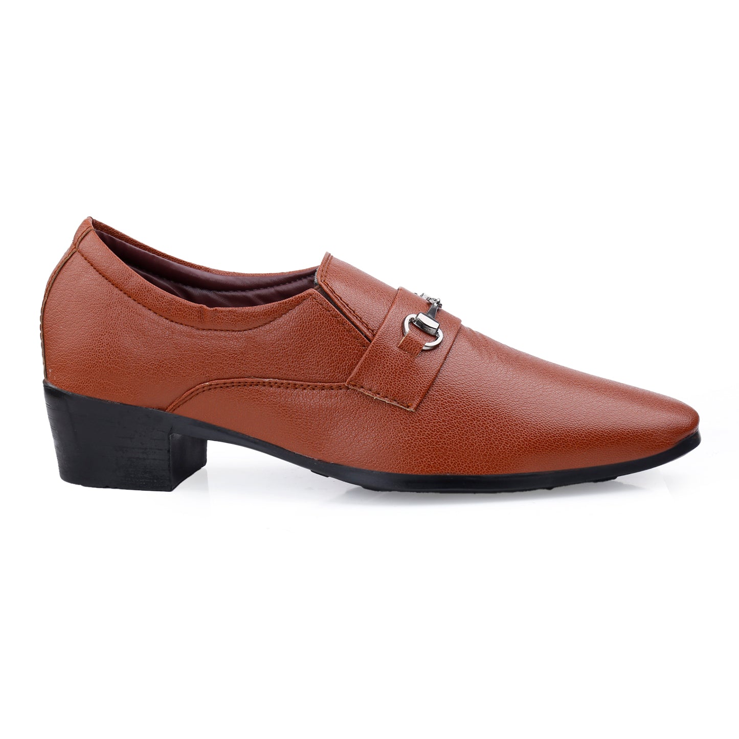 Men's 2 Inch Formal Height Increasing Slip-On Buckle Shoes