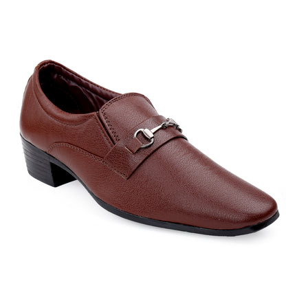 Men's 2 Inch Formal Height Increasing Slip-On Buckle Shoes
