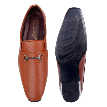 Men's 2 Inch Formal Height Increasing Slip-On Buckle Shoes