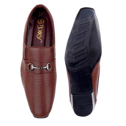 Men's 2 Inch Formal Height Increasing Slip-On Buckle Shoes