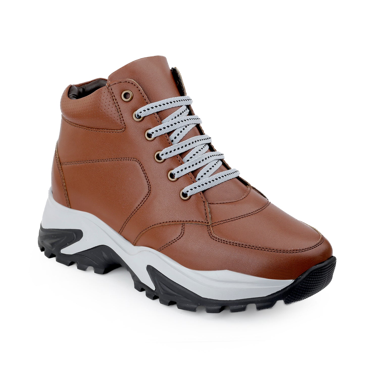 Men's 3 Inch Hidden Height Increasing Stylish Lace-up Boots