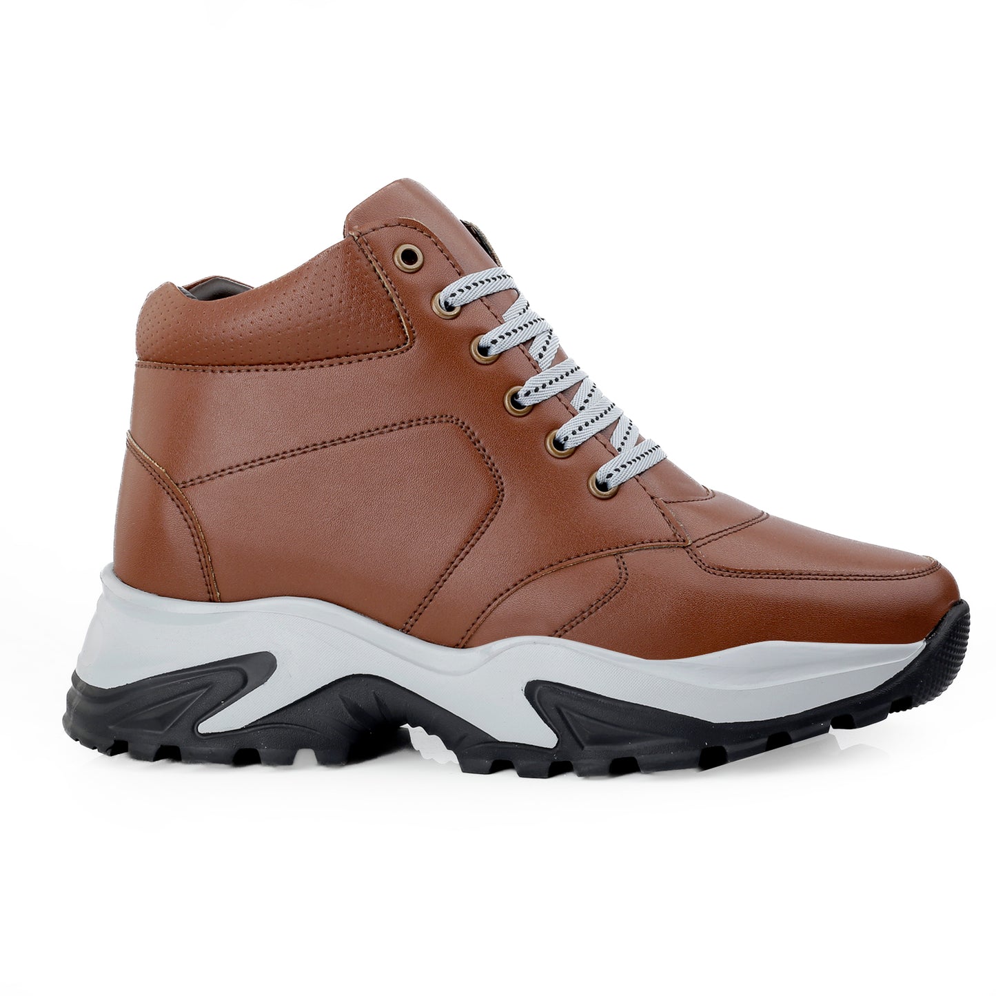Men's 3 Inch Hidden Height Increasing Stylish Lace-up Boots