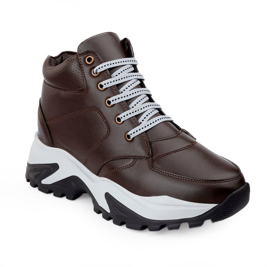 Stylish Lace-Up Shoes Brown- 3-Inch (7.62CM)