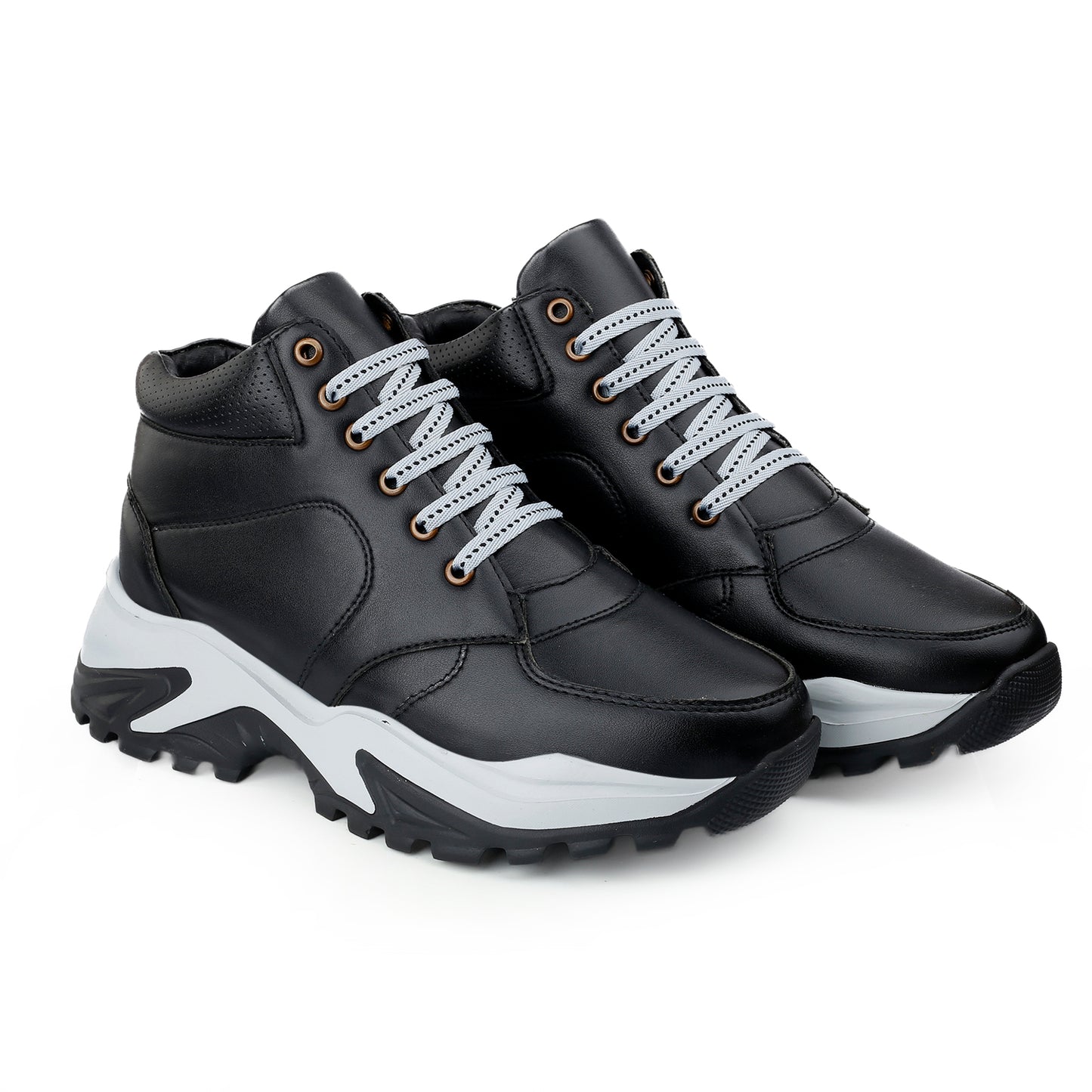Men's 3 Inch Hidden Height Increasing Stylish Lace-up Boots