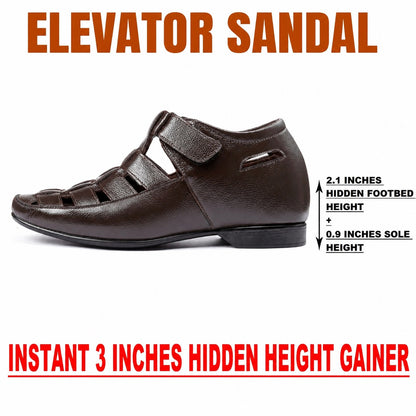 BXXY 3 Inches Height Increasing Casual Roman Sandals Instant Height Gainer shoe for Men