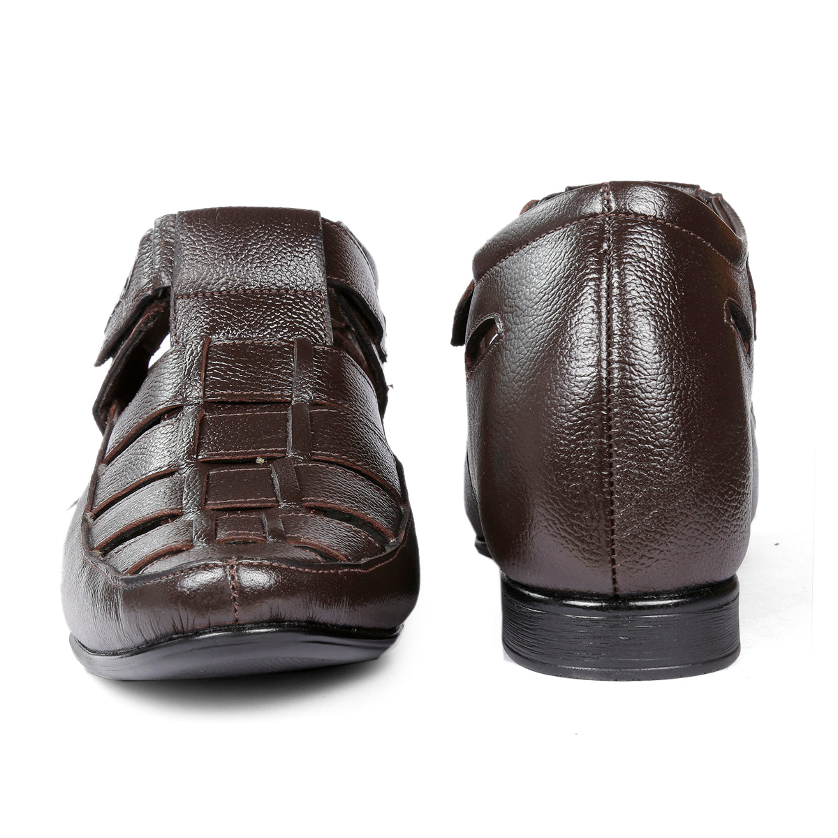 BXXY 3 Inch (7.6 cm) Height Increasing Casual Leather Roman Sandals for All Occasions (Instant 3 Inches Hidden Height Gainer)