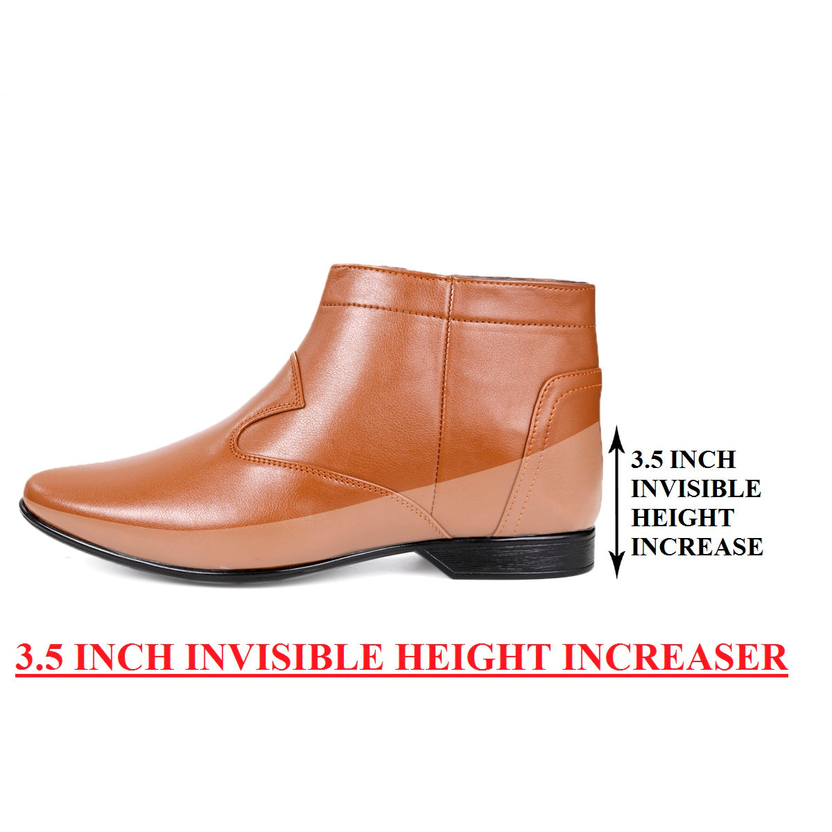 BXXY 9 cm (3.5 Inch) Height Increasing Formal and Casual Pu Leather Boots for All Occasions