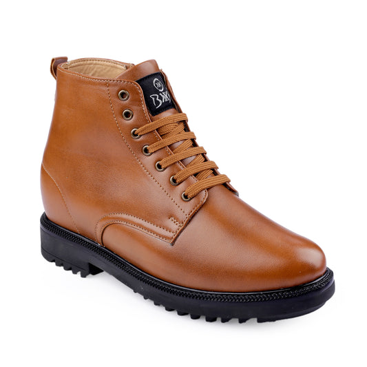 Men’s 4 Inches (10CM) Elevator Boots – Hidden Height Increasing Lace-Up Boots for a Taller, Confident Look