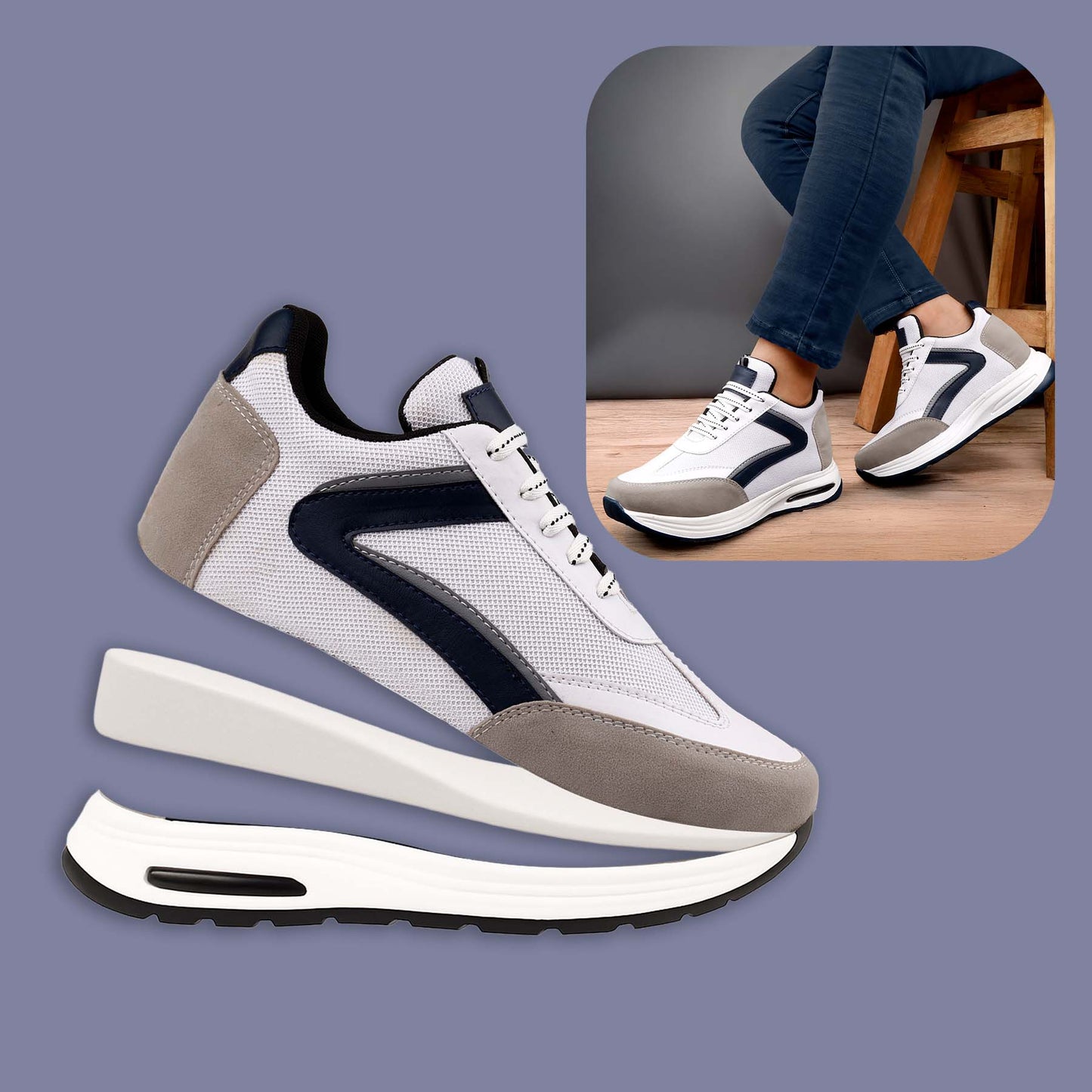 Bxxy Mens 9cm Height Increasing Sports Shoes Hidden Elevator Boost