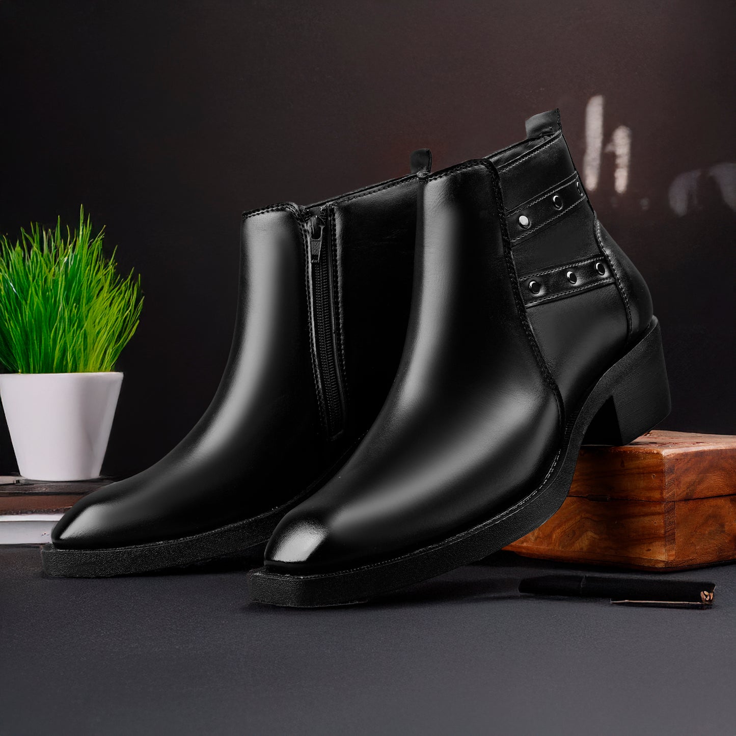 2-Inch Height Lift Boots – Stylish Elevator Footwear for Men