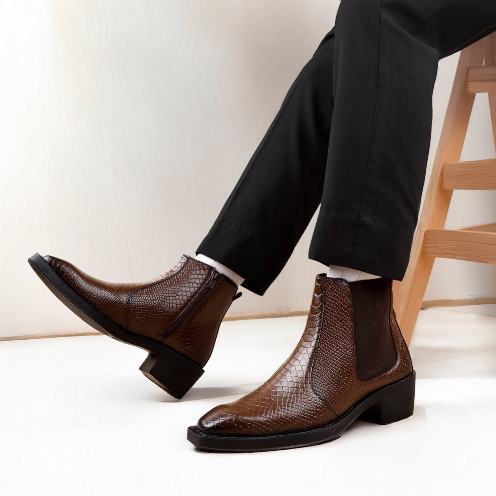 Men’s Sleek 2 Inches Elevator Boots – BxxyShoes