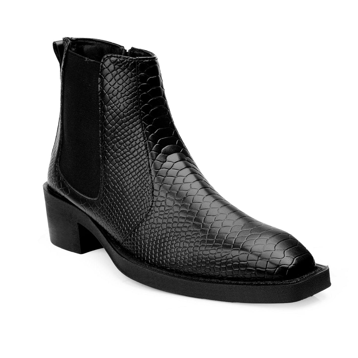Men's Stylish 2-Inch Height Boosting Ankle Boots